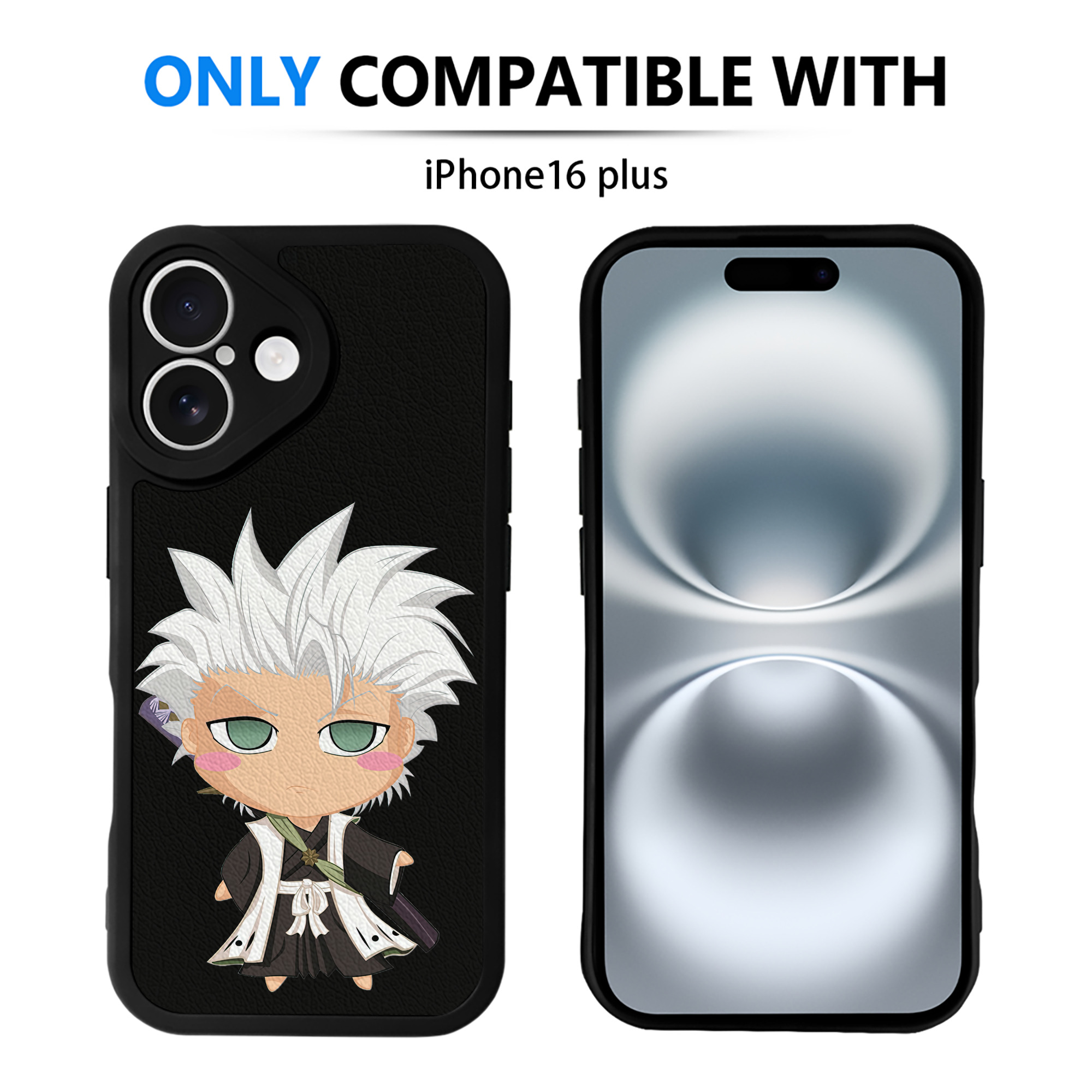 （画像用） ブリーチ 日番谷冬獅郎（ひつがや とうしろう） BLEACH Hitsugaya Toushirou 【iPhone 16シリーズ対応】シリコンスマホケース（レザー調） 材質：シリコン